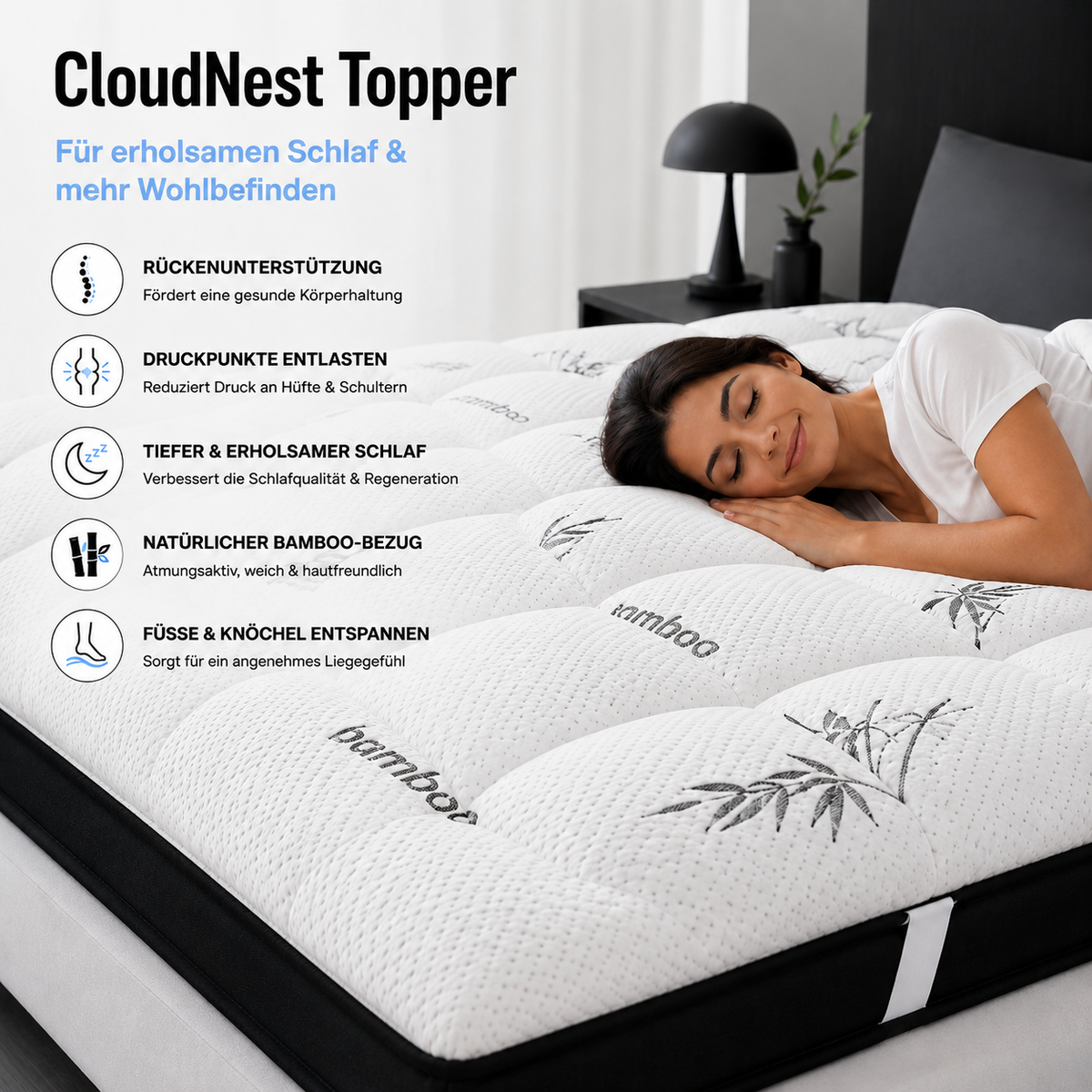 CloudNest Topper - Endlich weich schlafen, jede Nacht